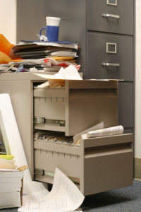 Cluttered office