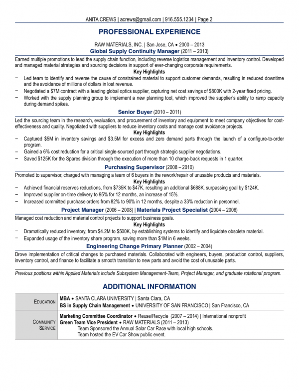 Resume Samples Archive Executive - Procurement Sample 2 600x785 