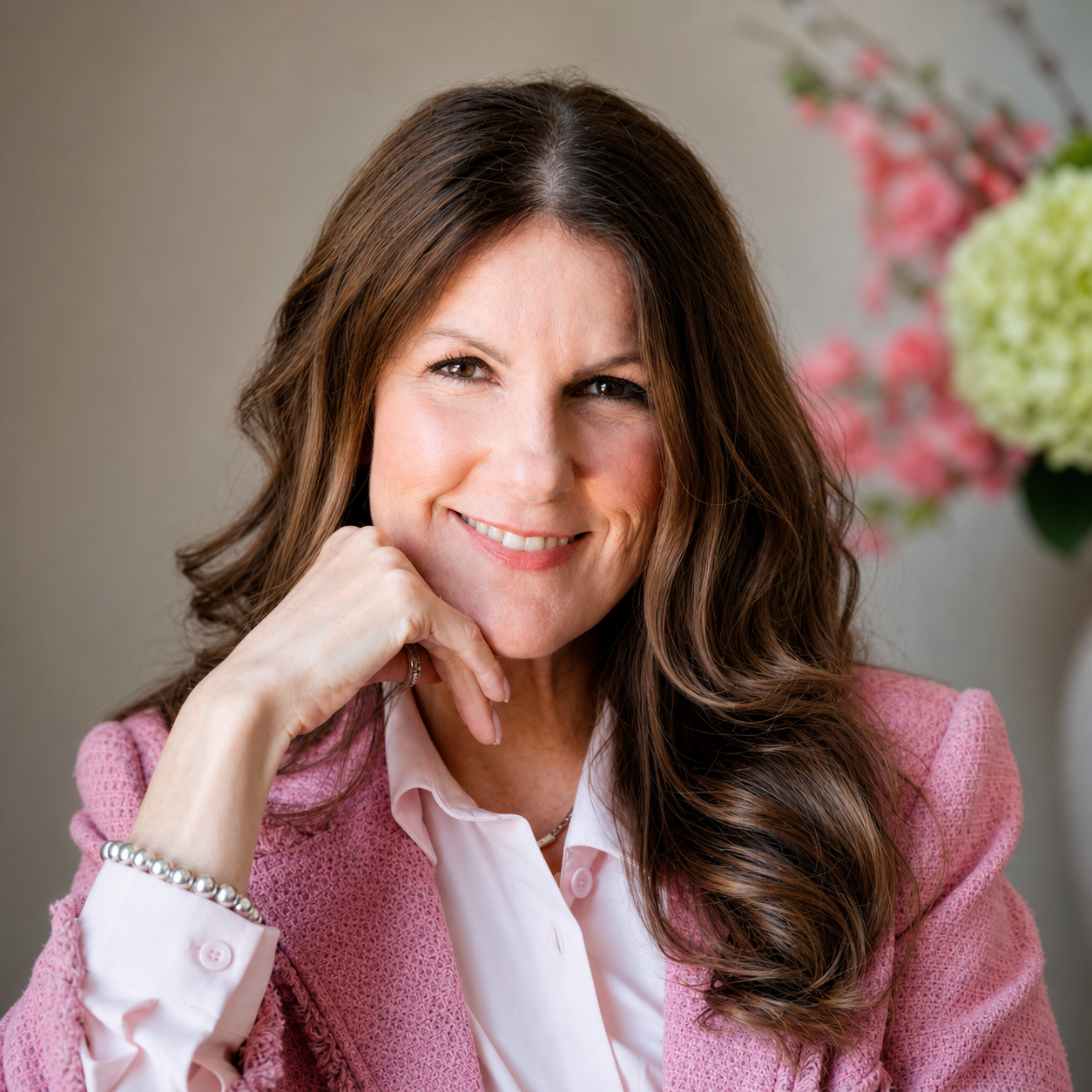Erin Kennedy executive resume writer pink blazer headshot